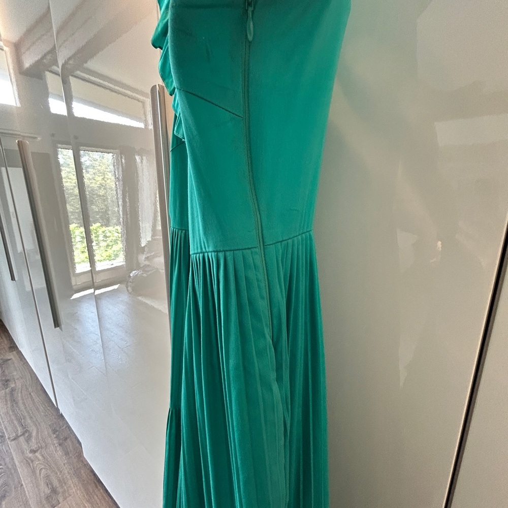 Kate Spade Poplin Ruffled Tiered Teal Maxi Dress - size 10 - Picture 7 of 10